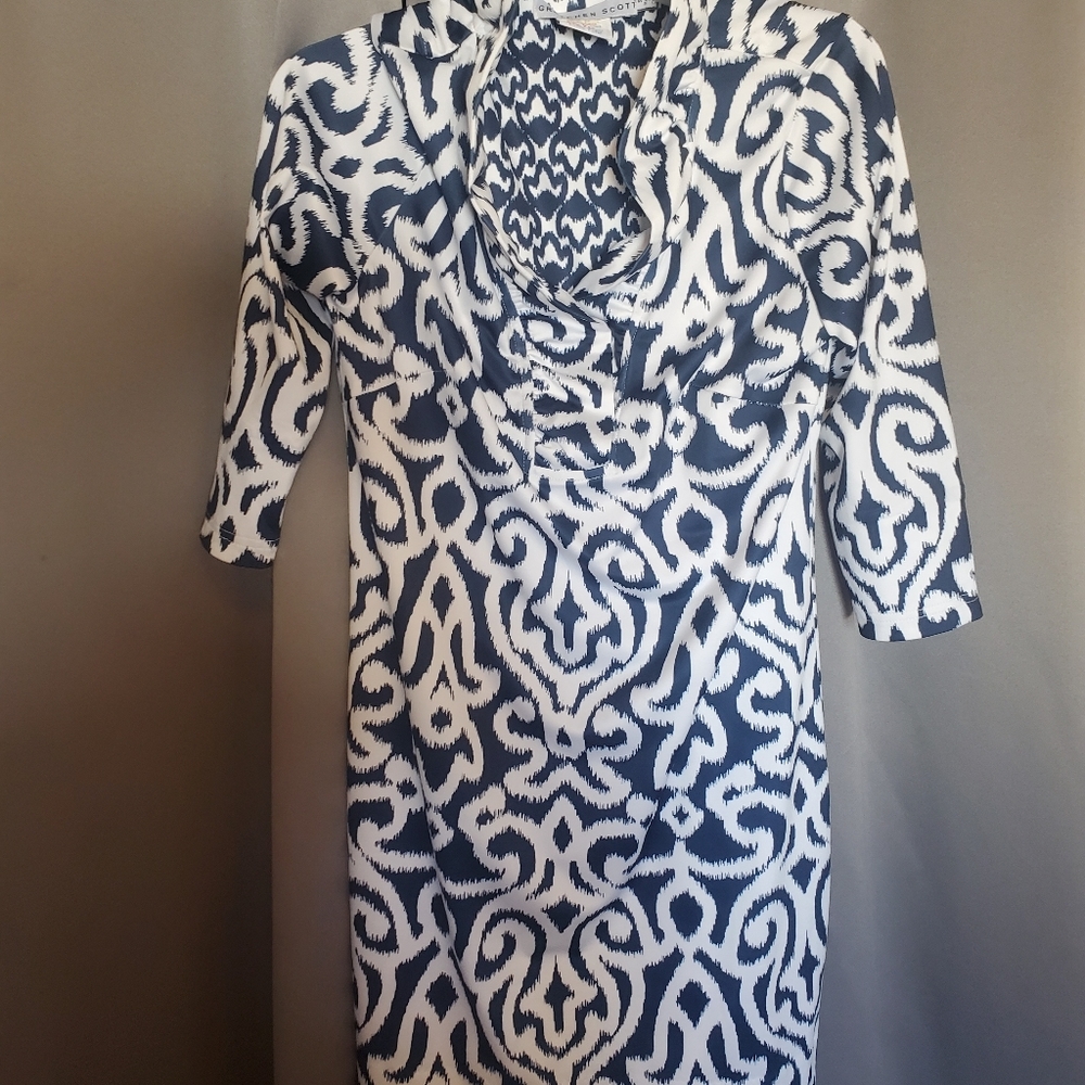 Gretchen Scott ruffled neck dress